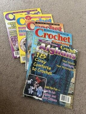 Vintage 1998-1999 Crochet Fantasy Magazine Lot of 5 - Craft Knit Pattern Y2K